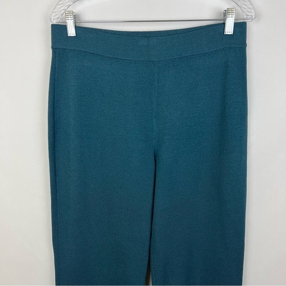 St. John Santana knit pants size 10 wide leg high waist blue - Picture 3 of 12